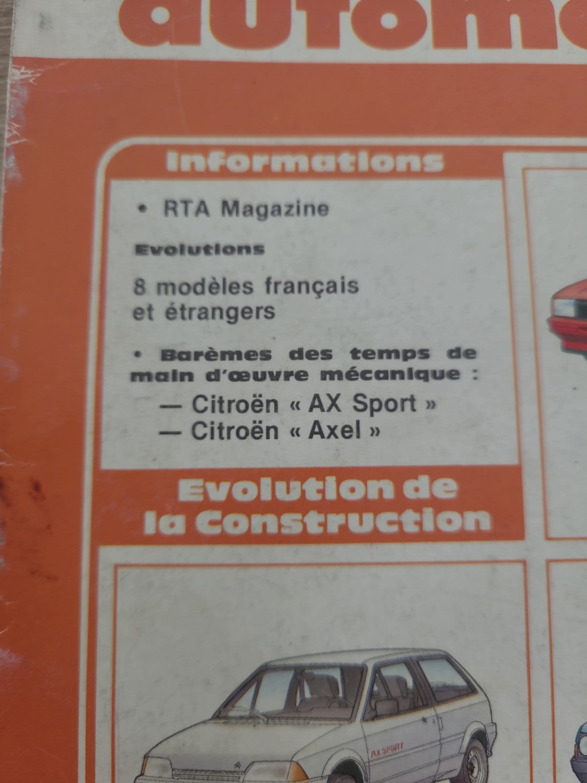 RTA Revue Technique Automobile 8 Modèles Évolution 1987 (Liv225)