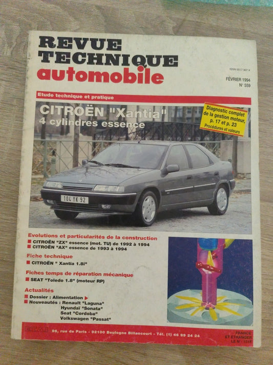Revue Technique Auto Citroën Xantia 4 Cylindres Essence  (Liv123)