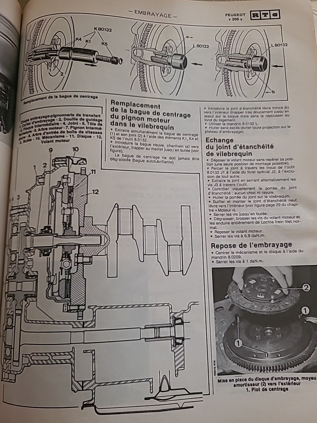 Revue Technique PEUGEOT 205 GL GR SR GT de 80 pages (Liv50)