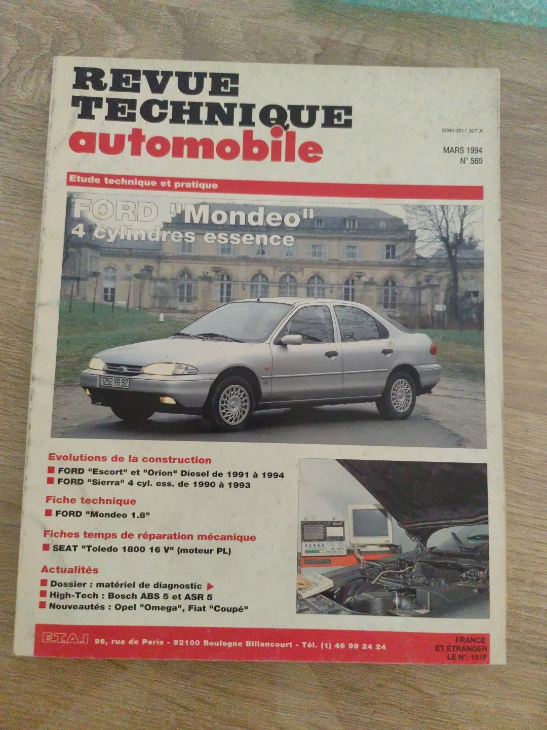 Revue Technique Auto Ford Mondeo 4 Cylindres Essence RTA  (Liv126)