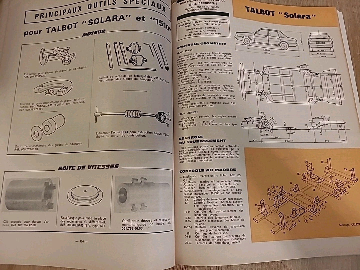 Revue Technique TALBOT 1510 SOLARA RTA de 178 pages (Liv17)