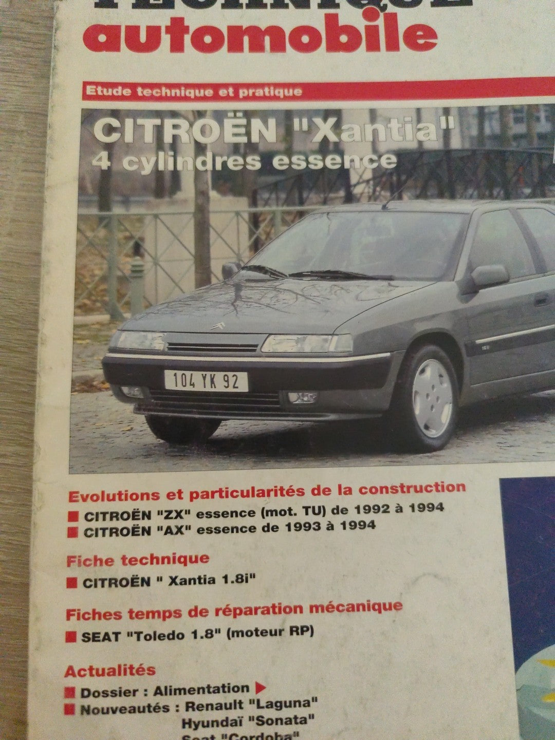 Revue Technique Auto Citroën Xantia 4 Cylindres Essence  (Liv123)