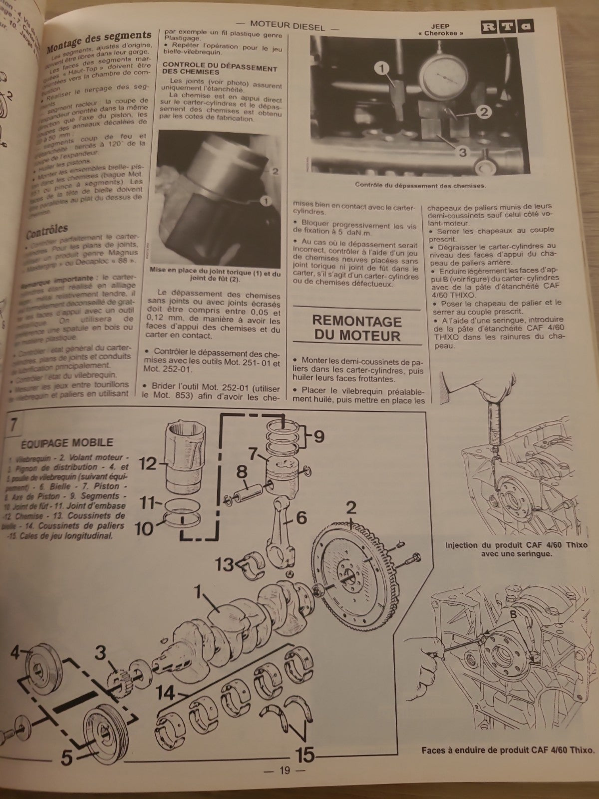 RTA Revue Technique Automobile Jeep Cherokee Turbo Diesel Et 4 Lit 1991 (Liv194)