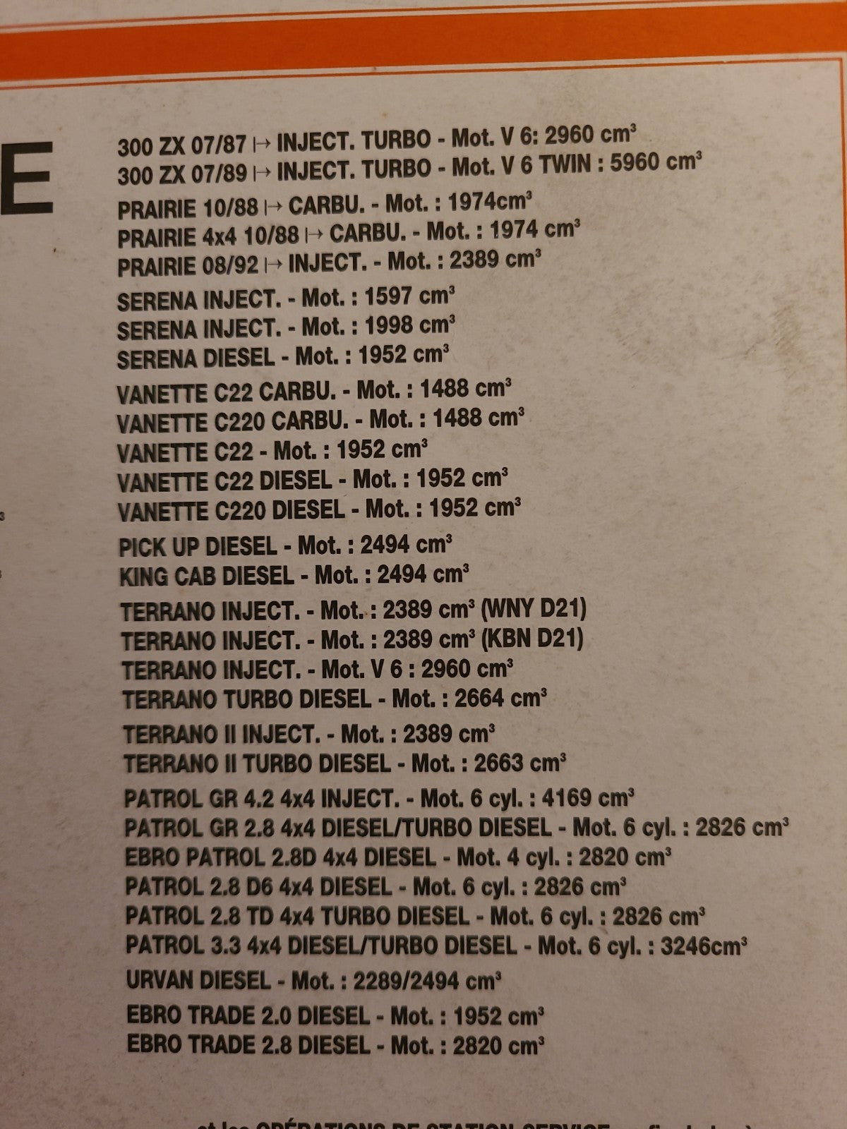 Baremes Temps Revue Technique Automobile NISSAN Collector 1994  (Liv142)