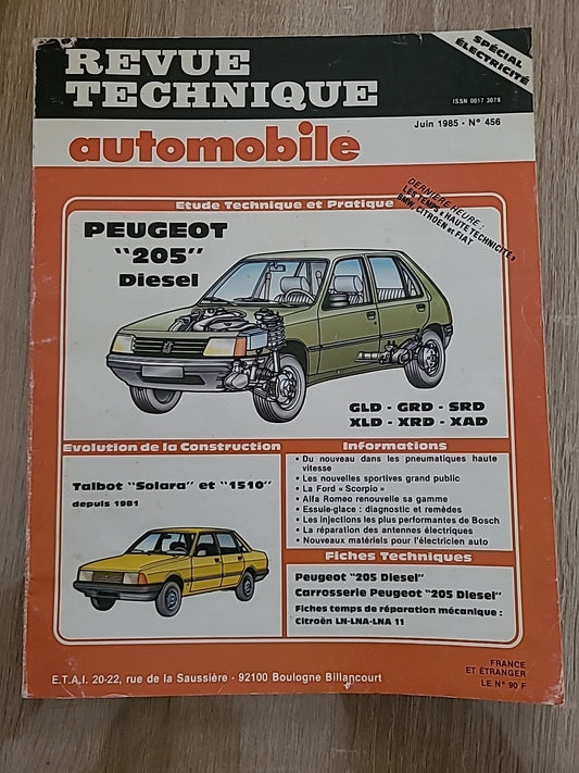 Revue Technique PEUGEOT 205 DIESEL TALBOT SOLARA 1510 de 138 pages (Liv49)