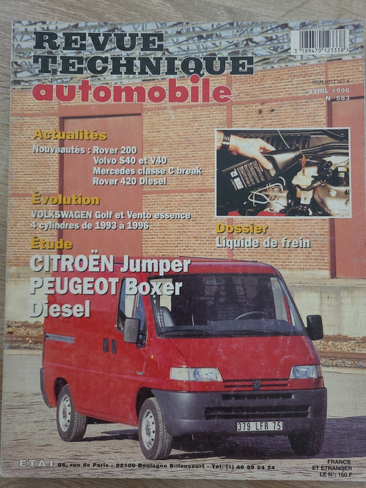 Revue Technique Auto Citroën Jumper Peugeot Boxer Diesel RTA  (Liv137)