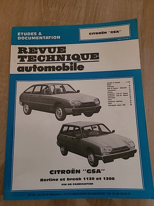 Revue Technique CITROEN GSA RTA de 125 pages (Liv59)