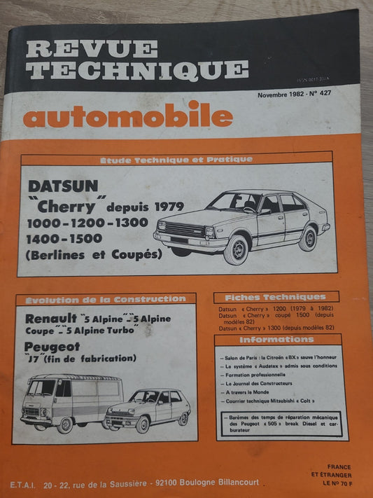 RTA Revue Technique Automobile Datsun Cherry 1982 (Liv173)