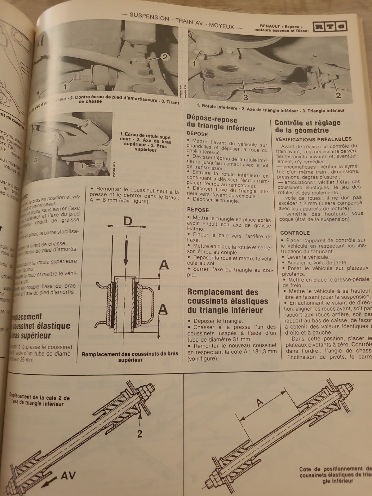 RTA Revue Technique Automobile Renault Espace Essence Et Diesel 1987 (Liv192)