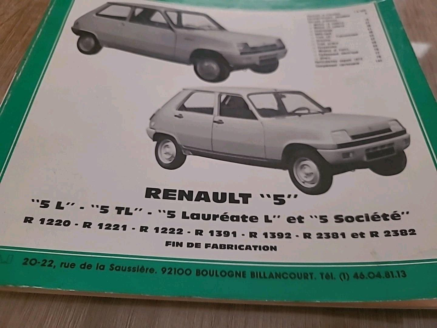 Revue Technique Renault 5  RTA de 148 pages (Liv33)