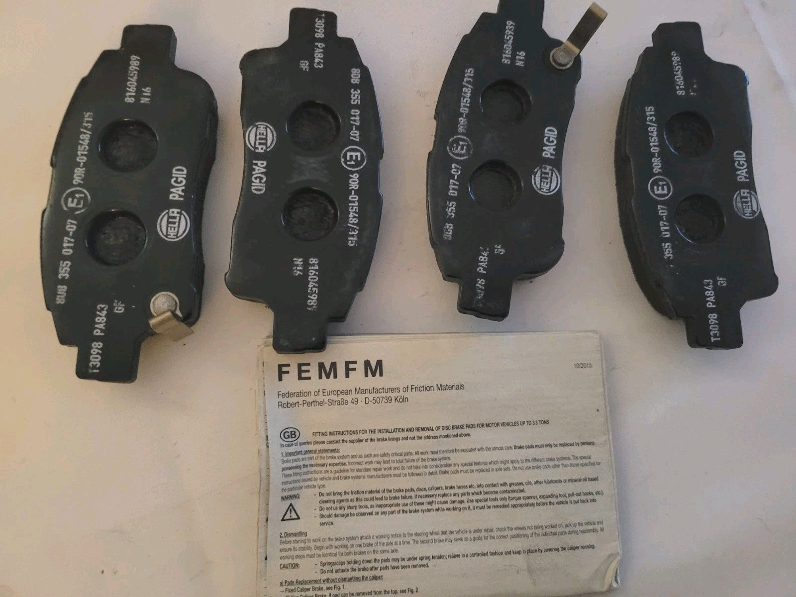 Jeu Plaquettes Av NEUF TOYOTA YARIS 99...  4082300362053 (#AUT294)