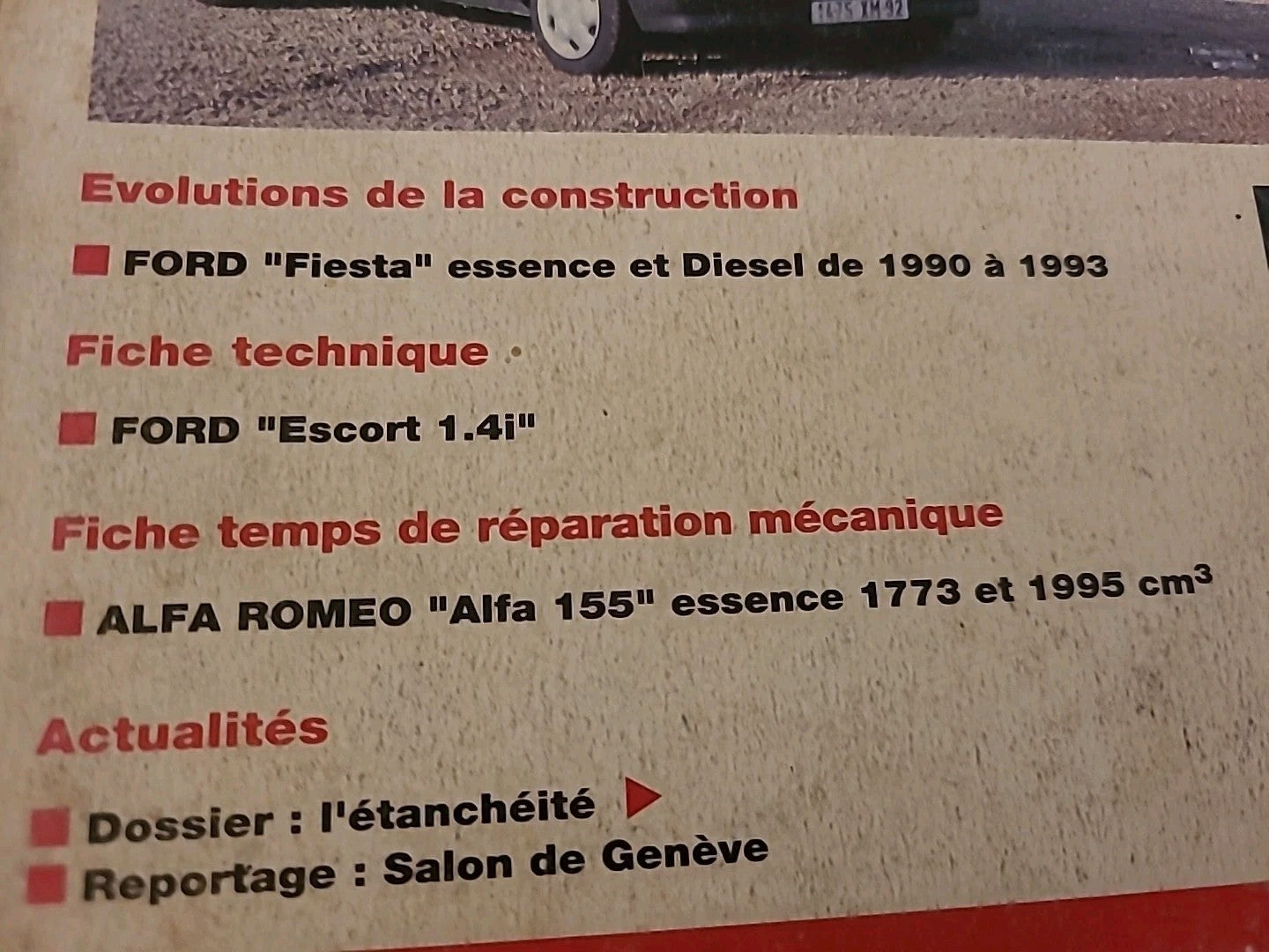 Revue Technique FORD ESCORT ORION 1.4 1.6 1.8  1991-  RTA de 182 pages (Liv23)