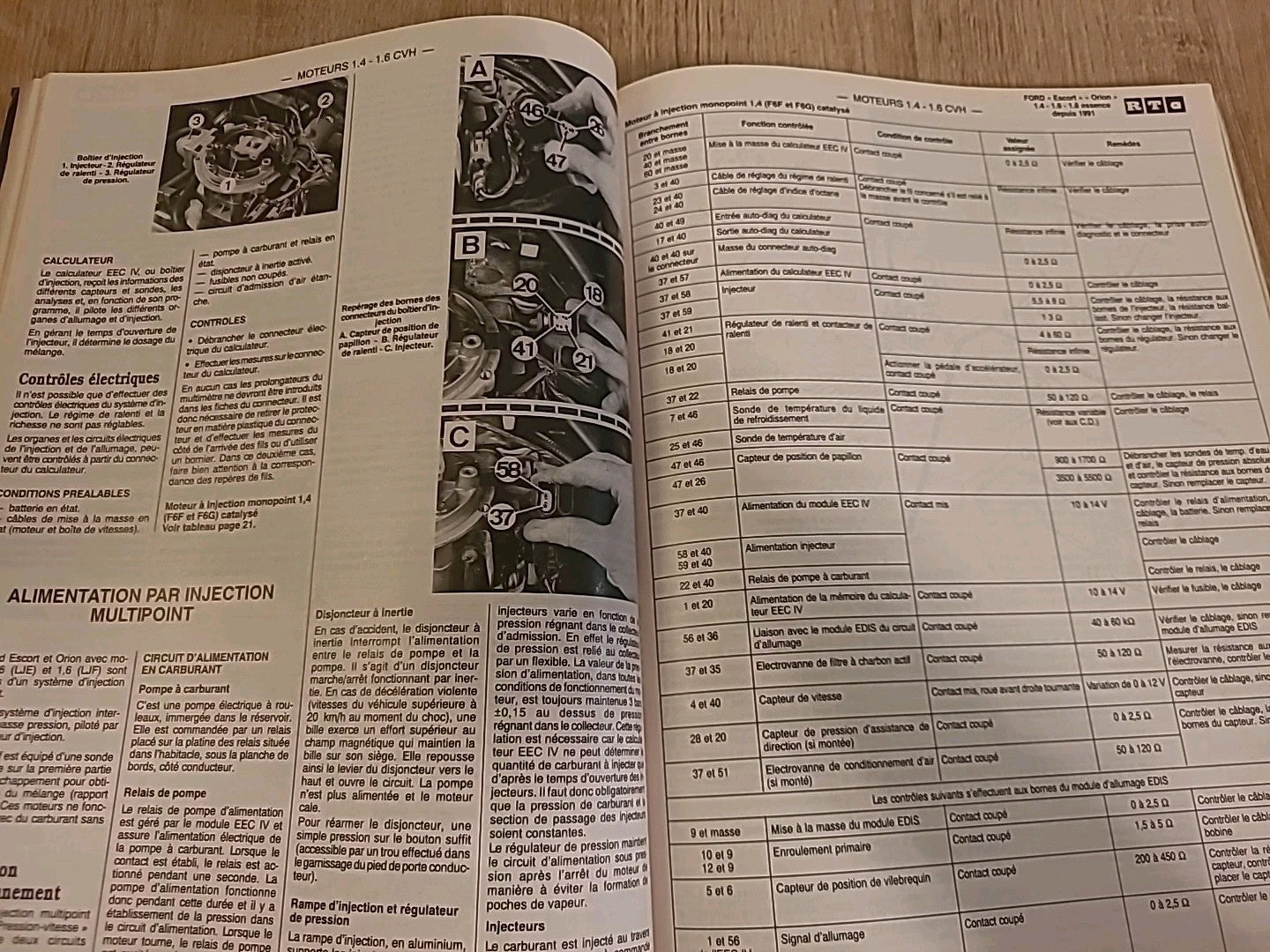 Revue Technique FORD ESCORT ORION 1.4 1.6 1.8  1991-  RTA de 182 pages (Liv23)