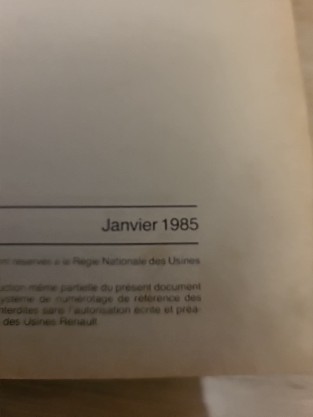 Collector Manuel De Réparation 1985 RENAULT JEEP CHEROKEE Mr275  (Liv117)