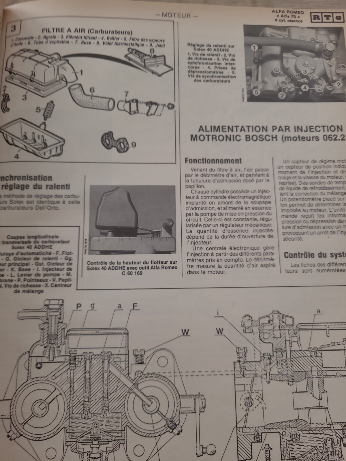 RTA Revue Technique Automobile Alfa Roméo 75 Essence 1988 (Liv224)
