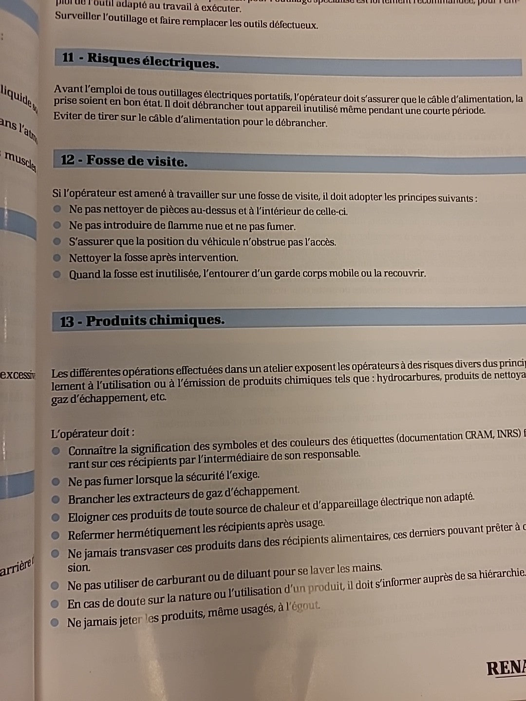 Collector Manuel organisation atelier RENAULT 1998 Gestion Matériel... (Liv116)