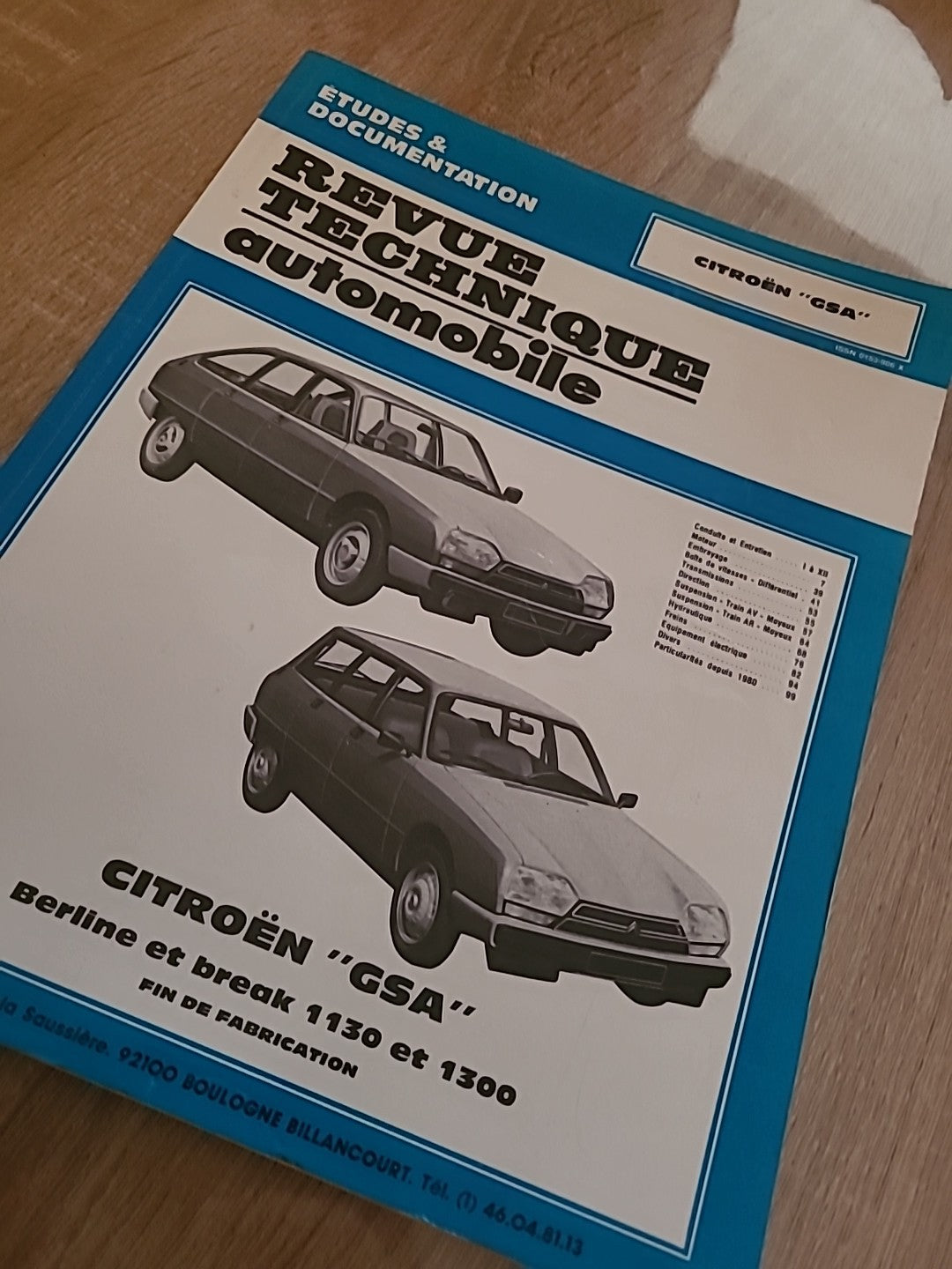 Revue Technique CITROEN GSA RTA de 125 pages (Liv59)