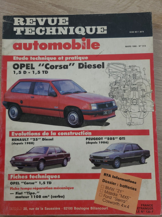 Revue Technique Auto Opel Corsa Diesel 1.5 D 1.5 TD RTA  (Liv139)