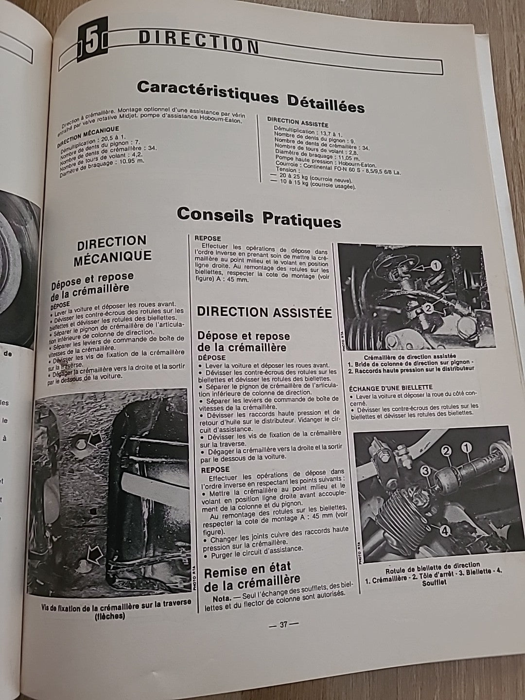 Revue Technique PEUGEOT 305 DIESEL PH2 RTA de 74 pages (Liv47)