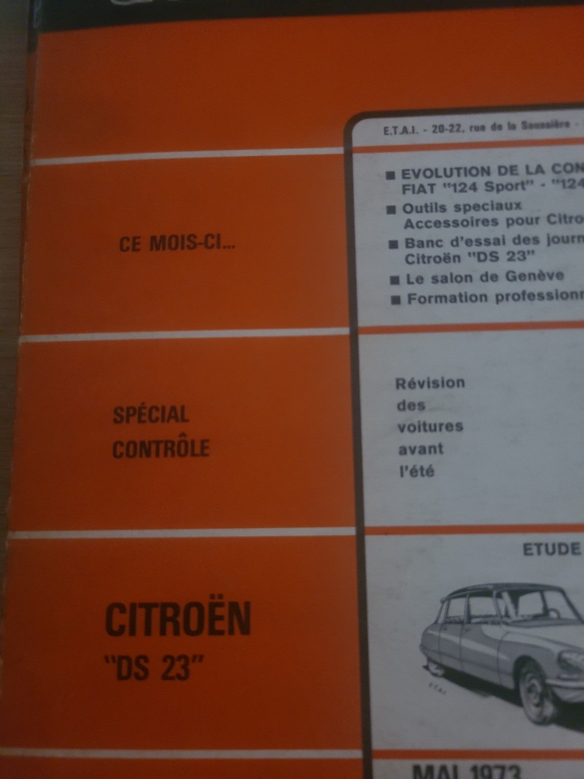 RTA Revue Technique Automobile Citroën DS 23 Livre Ancien 1973 (Liv238)