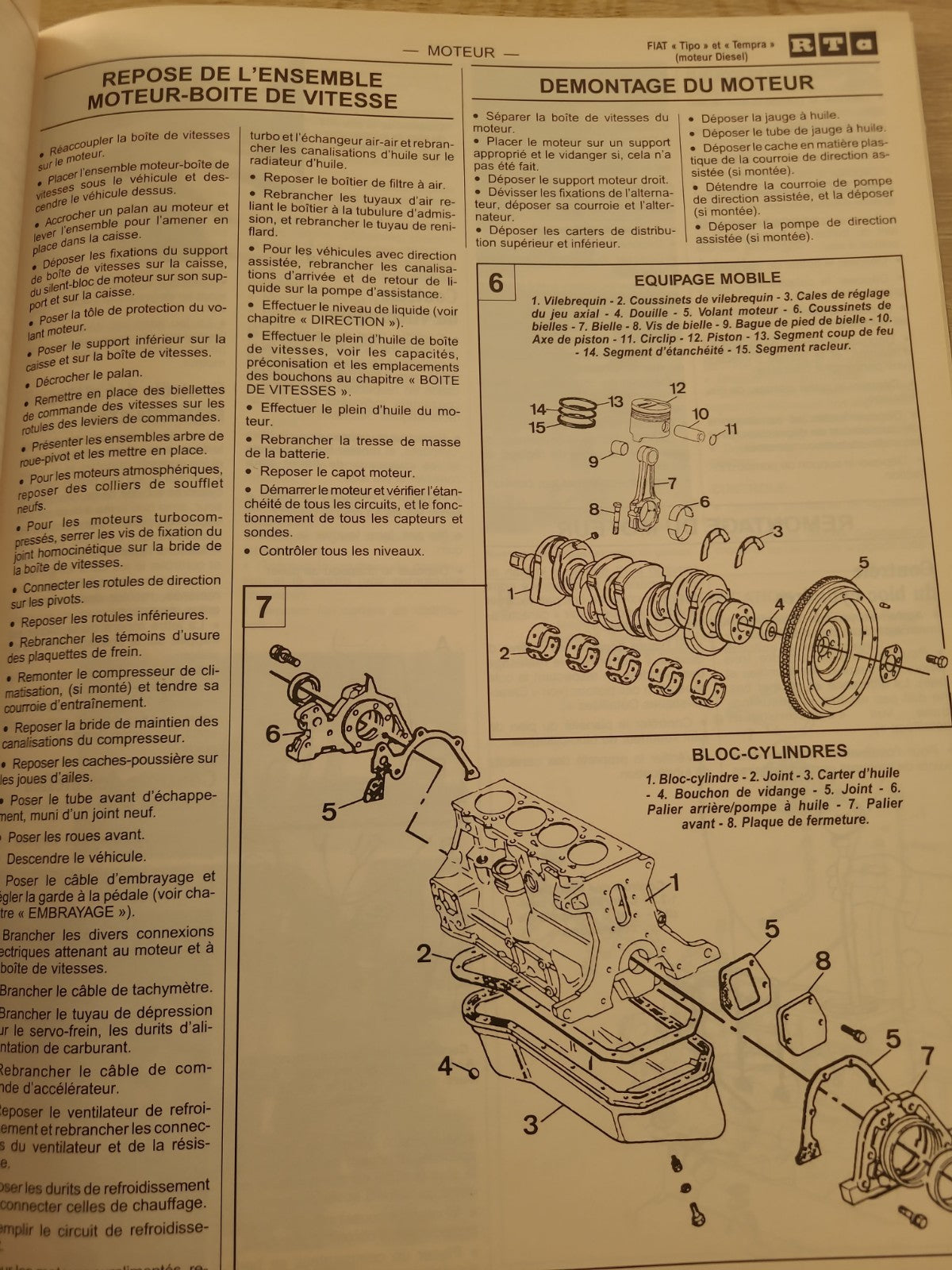 RTA Revue Technique Automobile Fiat Tipo Et Tempra Diesel 1991 (Liv196)