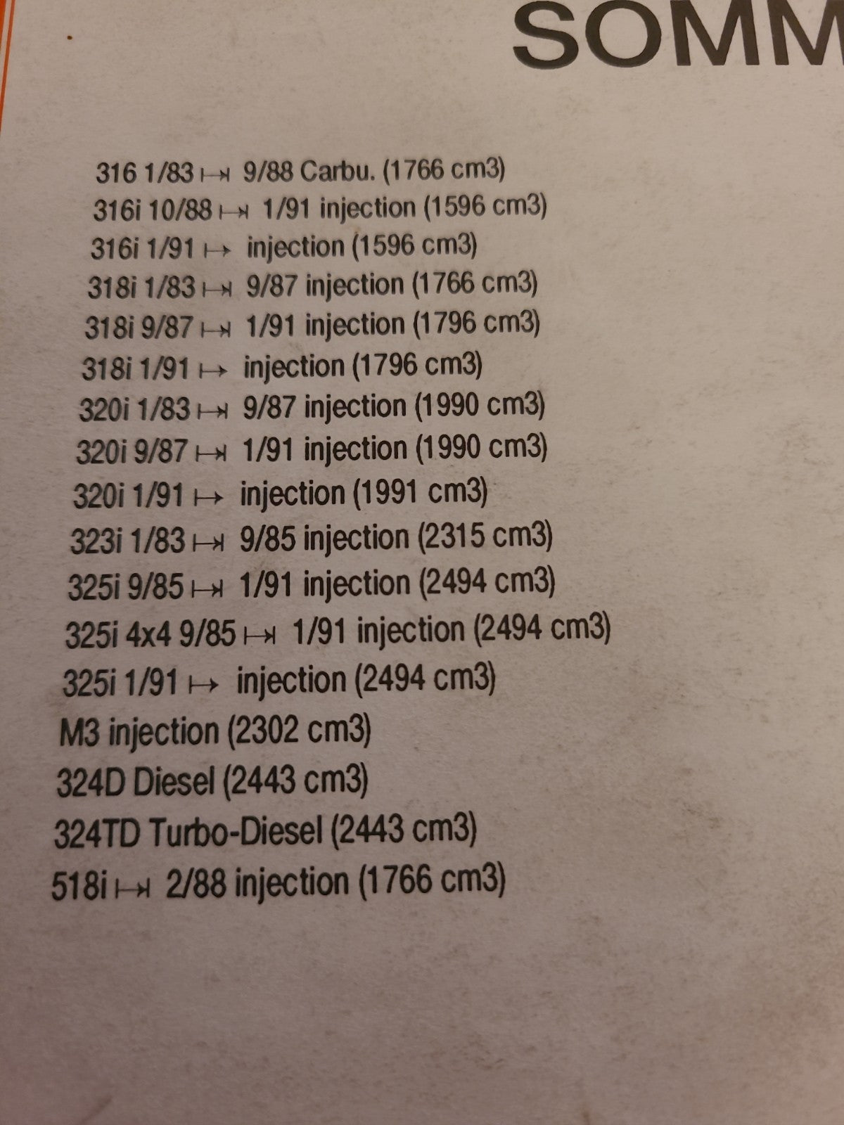 Baremes Temps Revue Technique Automobile BMW  Collector 1993  (Liv141)