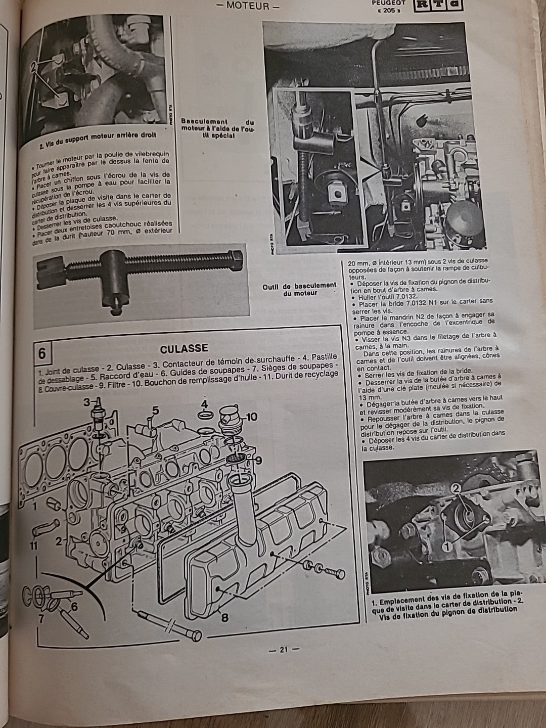 Revue Technique PEUGEOT 205 GL GR SR GT de 80 pages (Liv50)