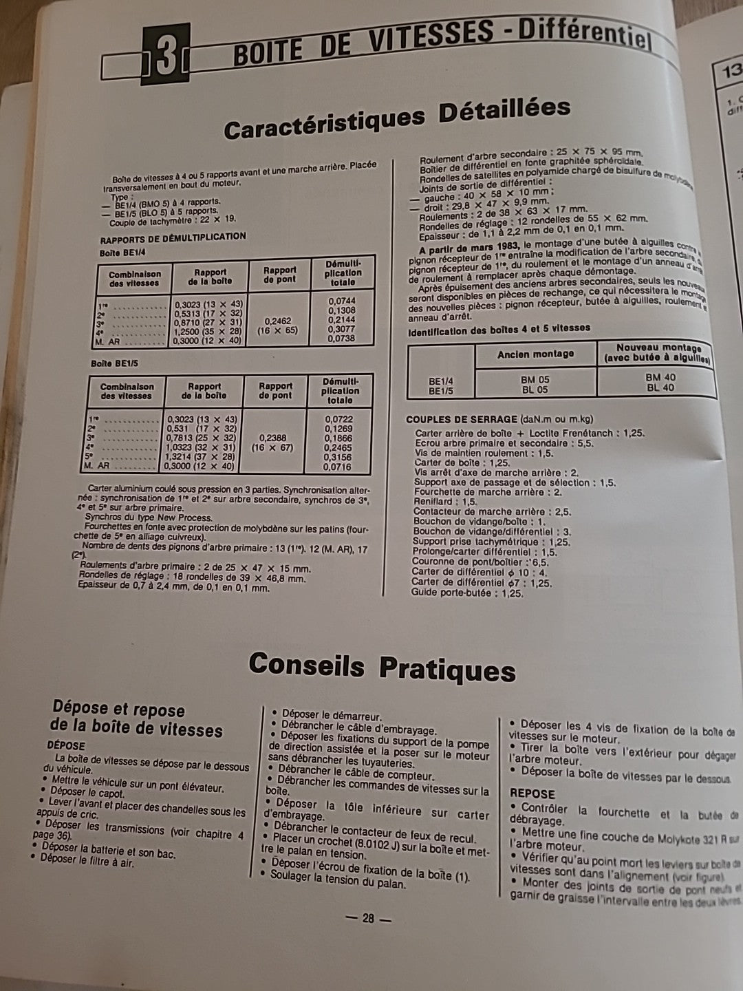 Revue Technique PEUGEOT 305 DIESEL PH2 RTA de 74 pages (Liv47)