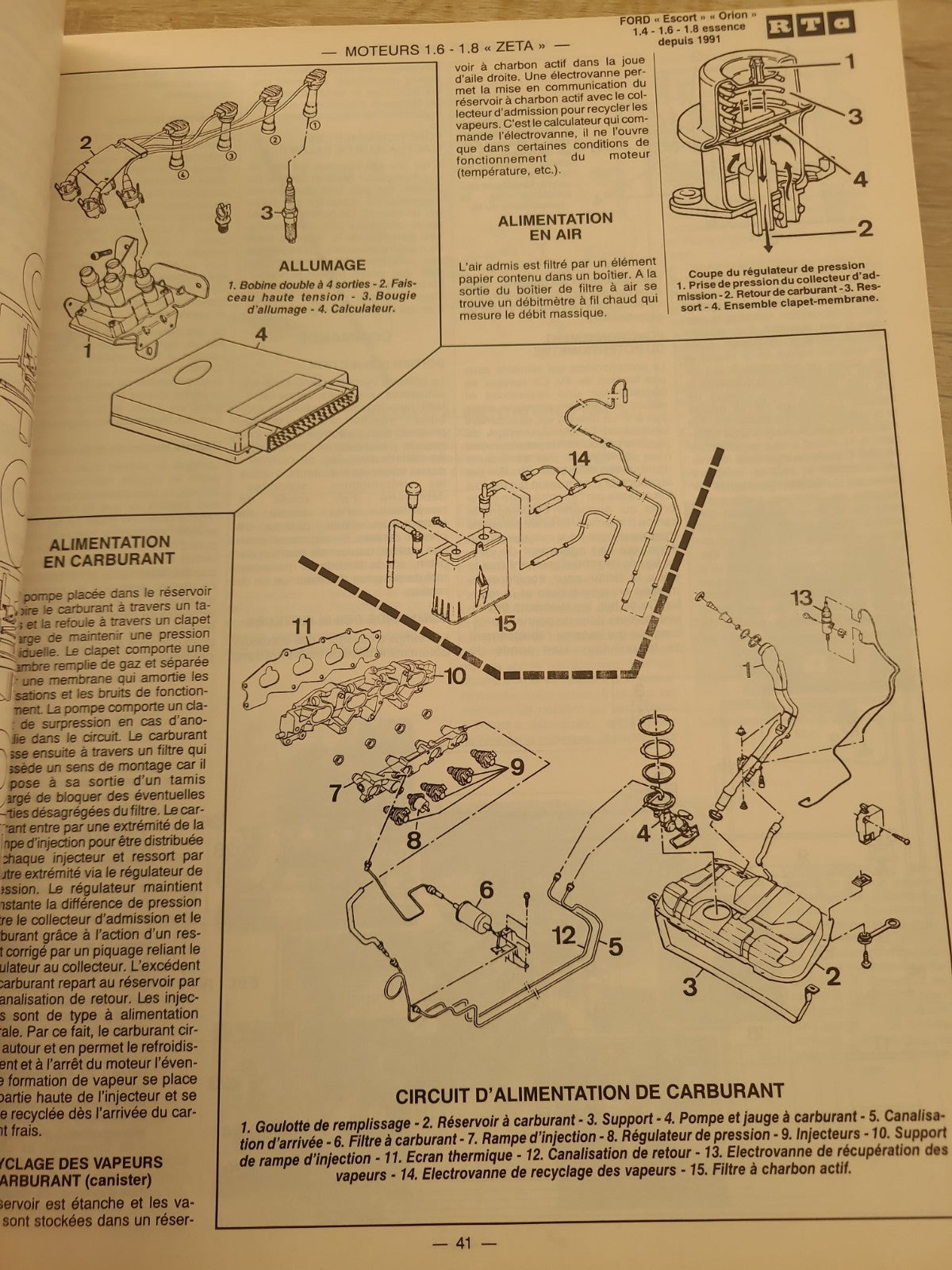 RTA Revue Technique Automobile Ford Escort Et Orion Essence 1993 (Liv198)
