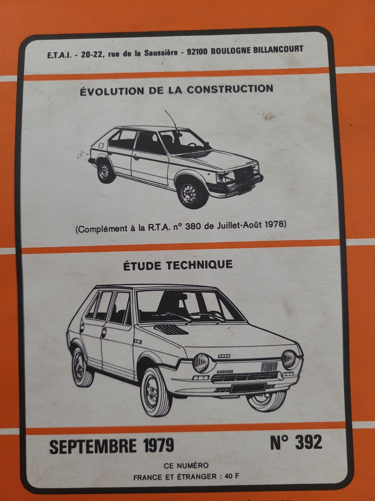 RTA Revue Technique Automobile Chrysler Horizon Simca Fiat Ritmo 1979 (Liv165)