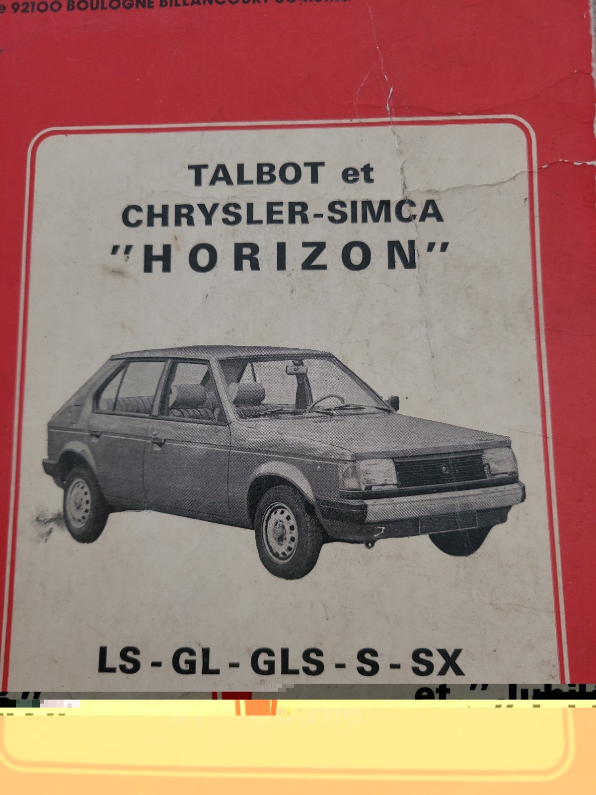 RTA Revue Technique Automobile Talbot Chrysler Simca Horizon 1983 (Liv177)