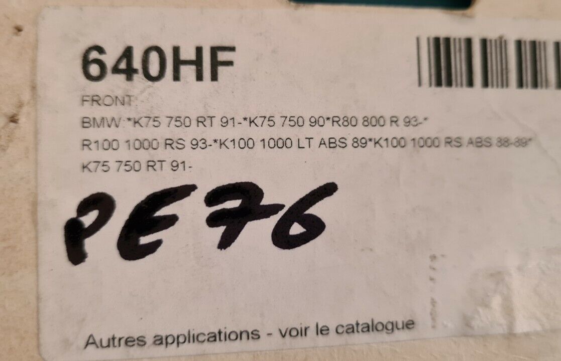 Plaquettes de freins BMW k75 r80... voir fiche détail sur photo 2 (code PE76)