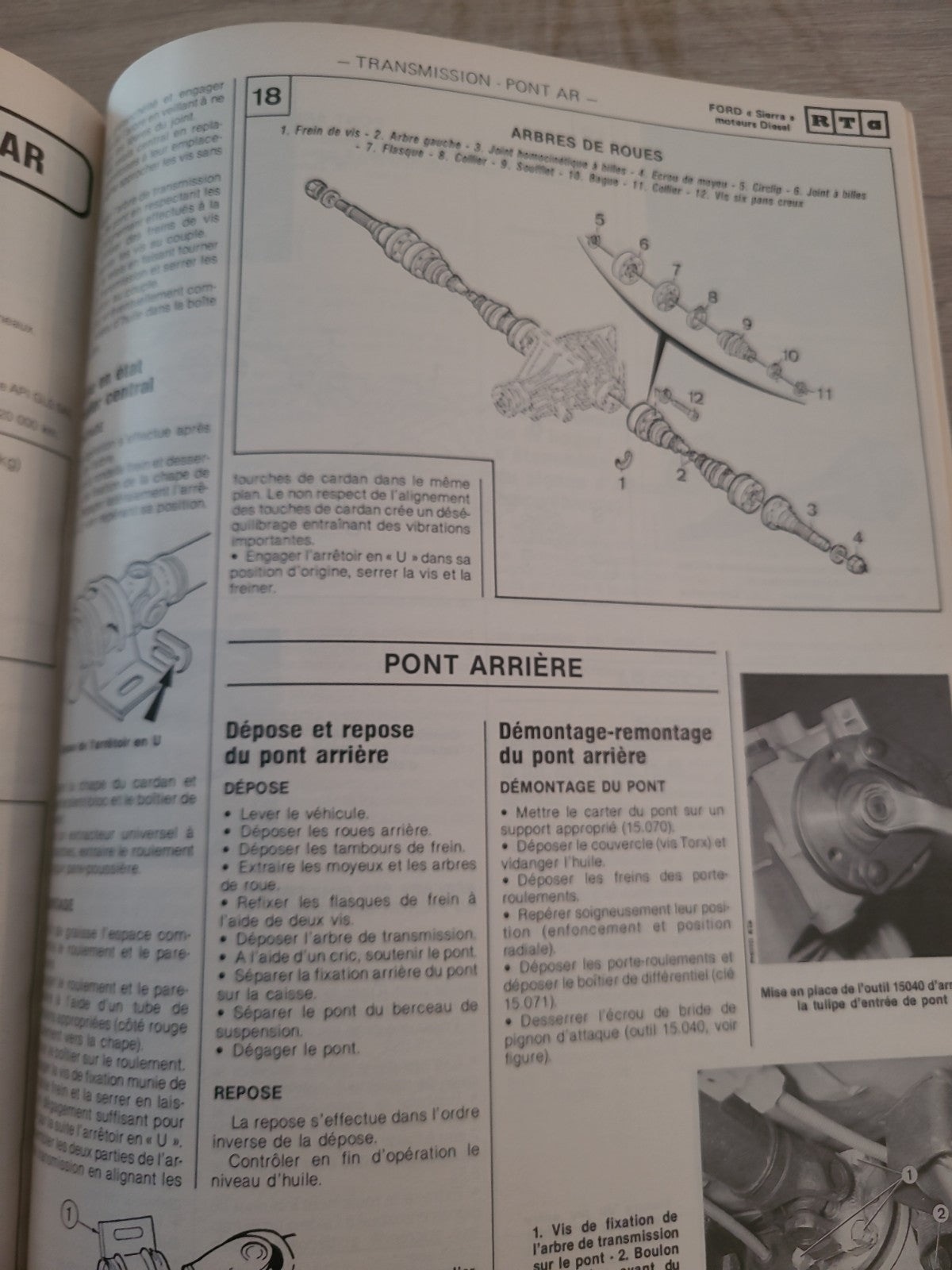RTA Revue Technique Automobile Ford Sierra Diesel 1988 (Liv218)