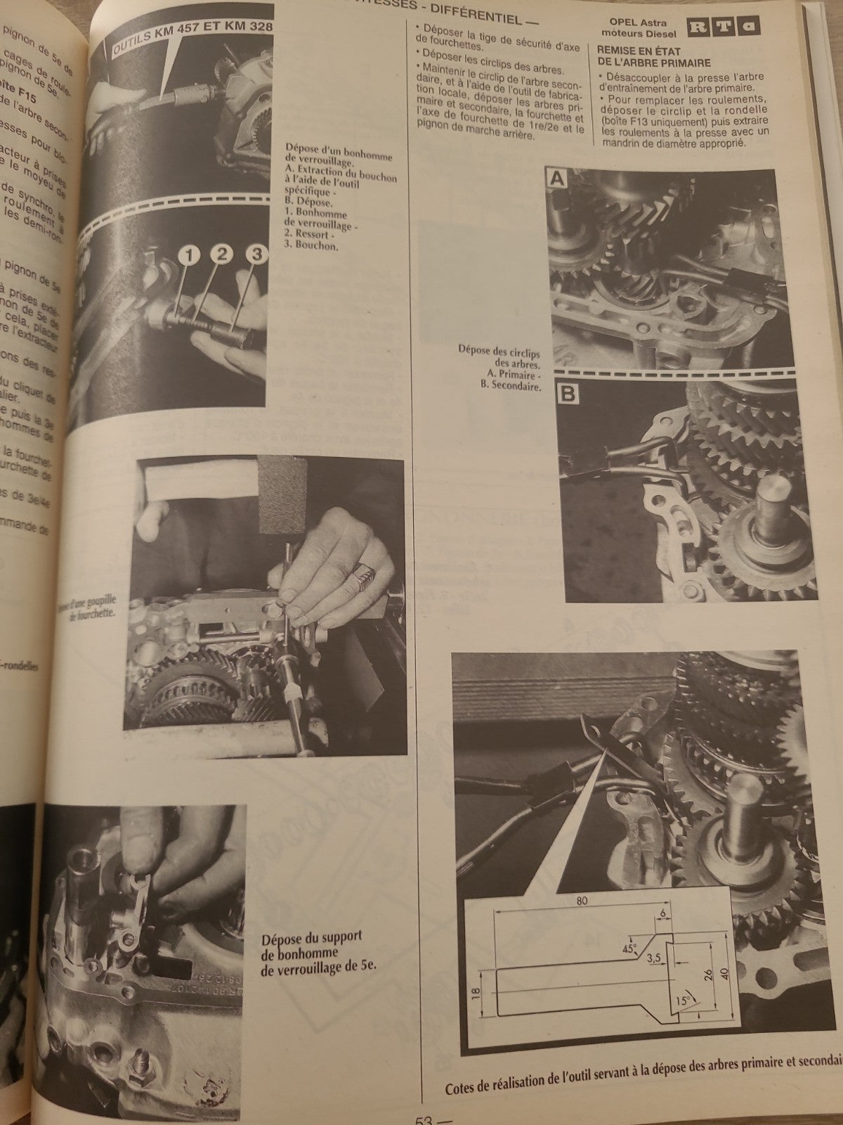 RTA Revue Technique Automobile Opel Astra Diesel 1995 (Liv212)