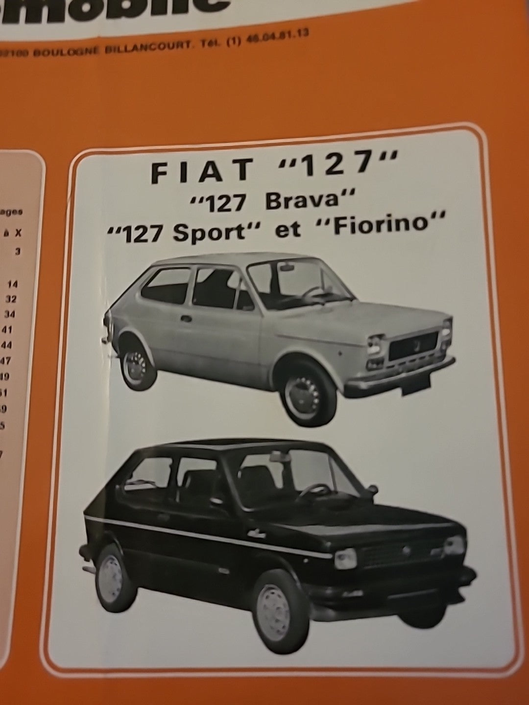 Revue Technique Auto FIAT 127 Sport Fiorino RTA de 126 pages (Liv91)