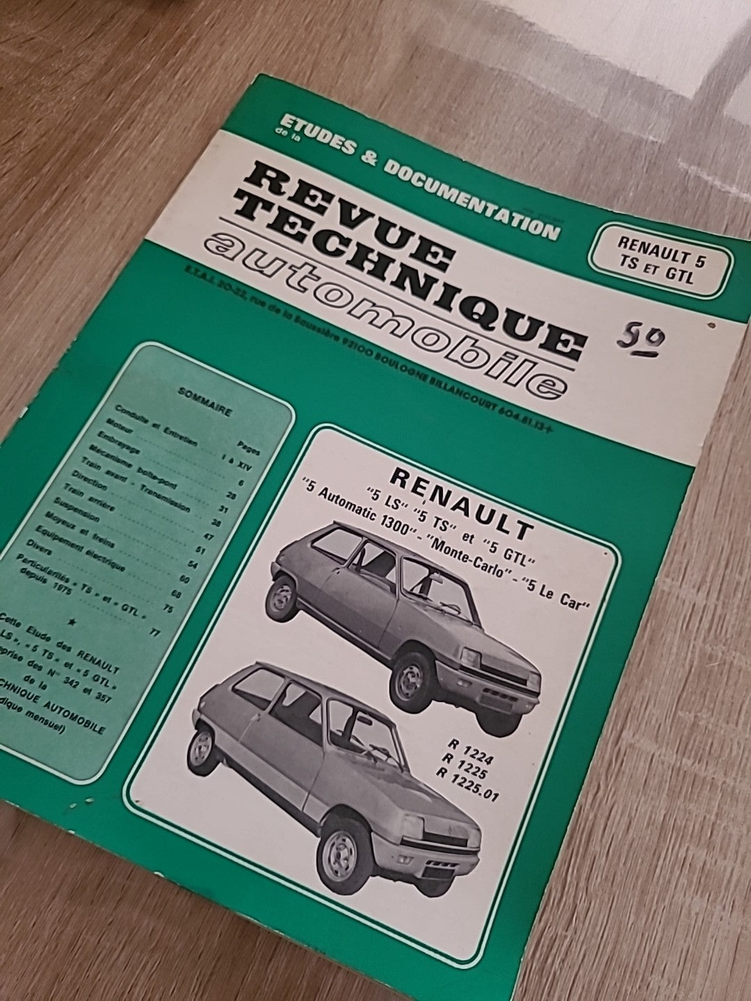 Revue Technique RENAULT 5 TS GTL RTA de 129 pages (Liv48)