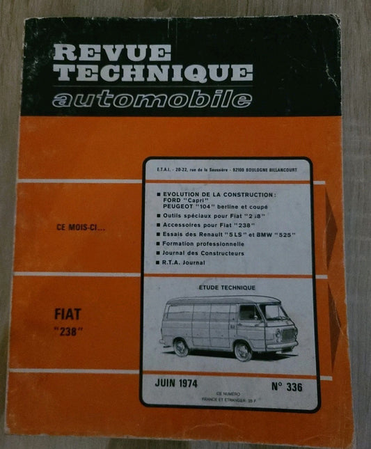 Revue Technique FIAT 238 RTA de 151 pages (Liv24)