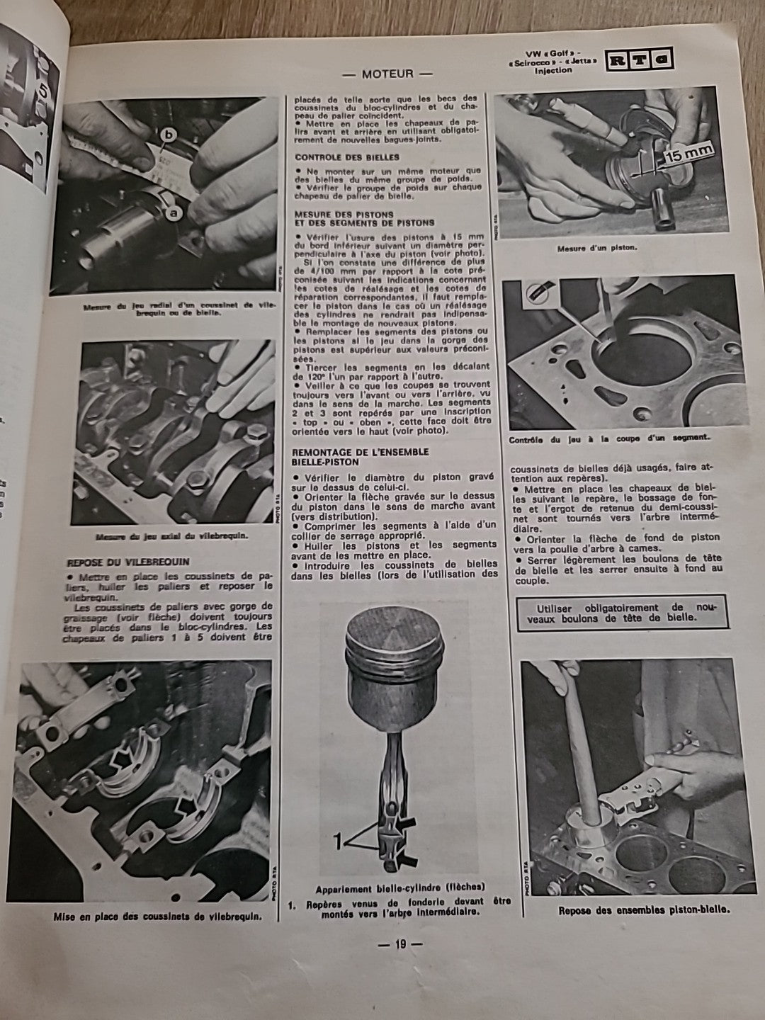 Revue Technique VW GOLF GTI SCIROCCO 16S RTA de 113 pages (Liv44)