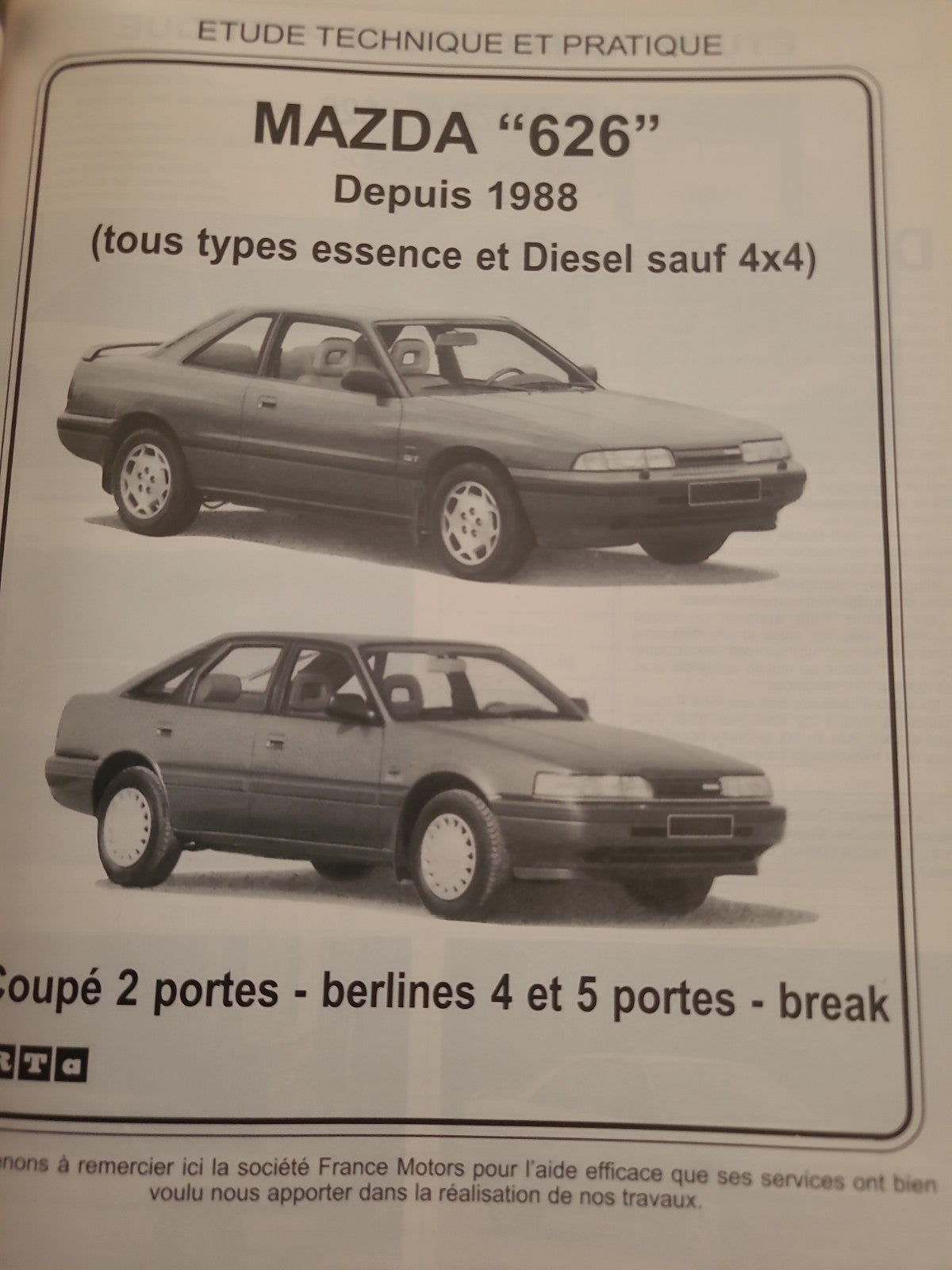 RTA Revue Technique Automobile Mazda 626 Après 1988 (Liv187)