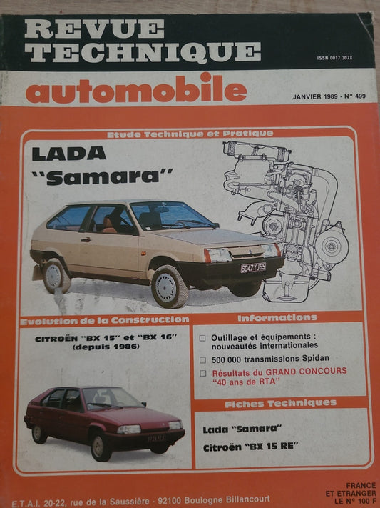 RTA Revue Technique Automobile Lada Samara 1989 (Liv219)