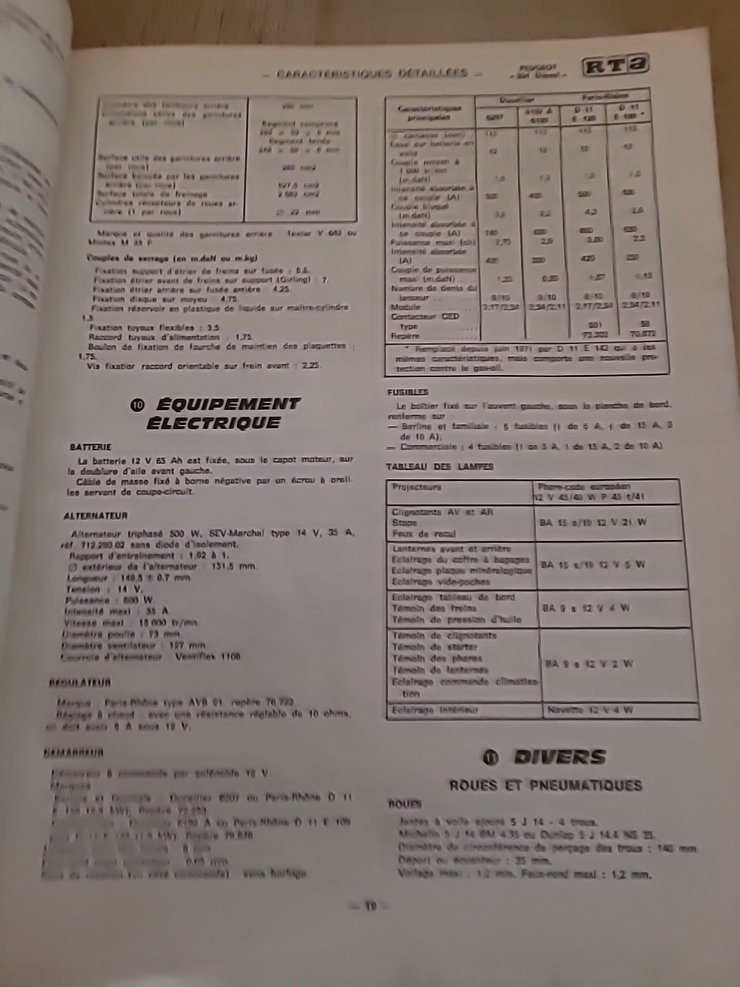 Revue Technique PEUGEOT 504 Diesel RTA de 168 pages (Liv66)