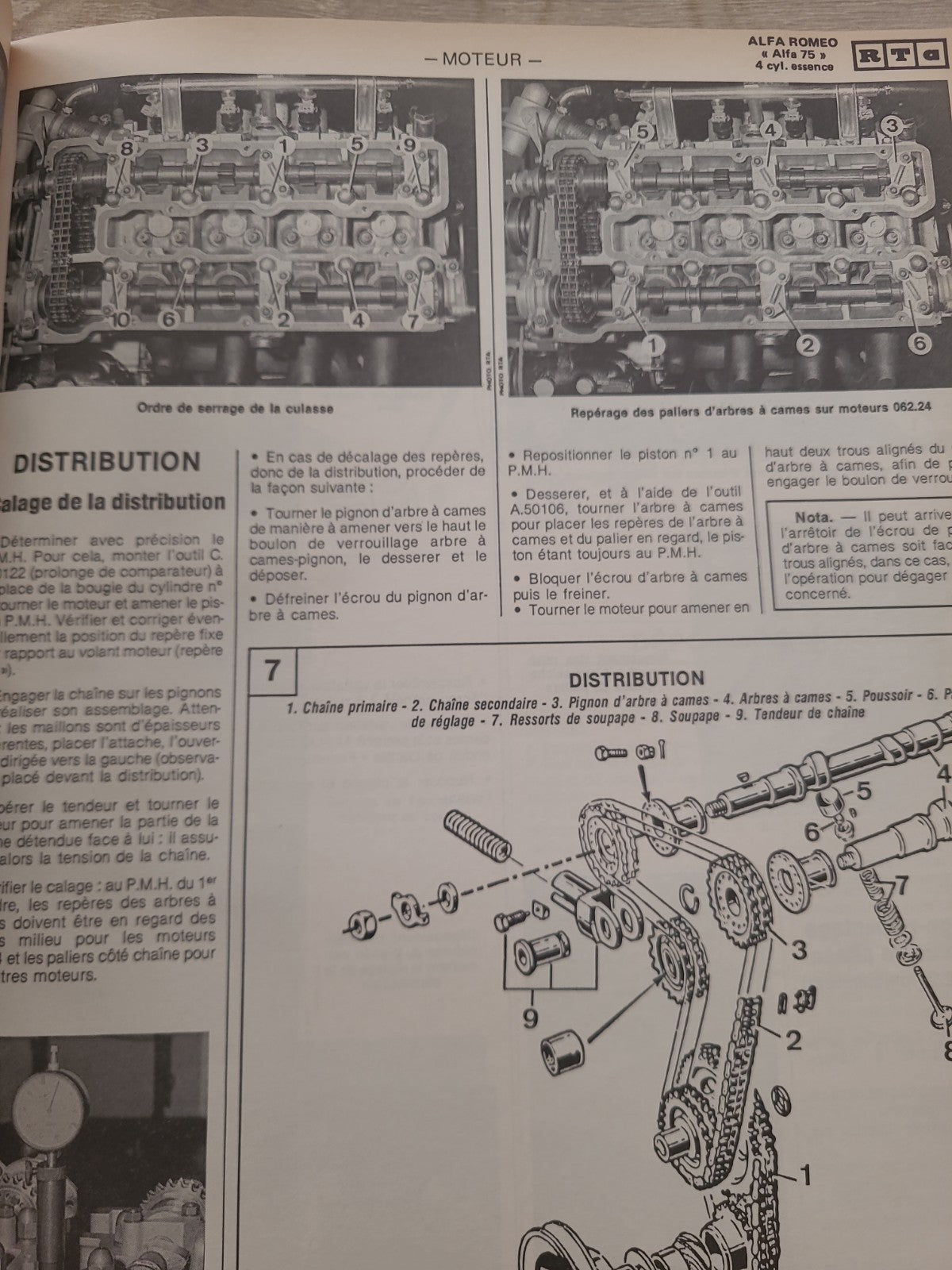 RTA Revue Technique Automobile Alfa Roméo 75 Essence 1988 (Liv224)