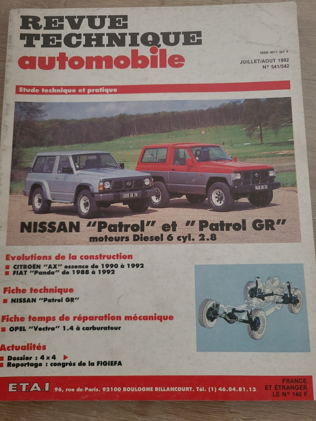RTA Revue Technique Automobile Nissan Patrol Y60 1992 (Liv205)