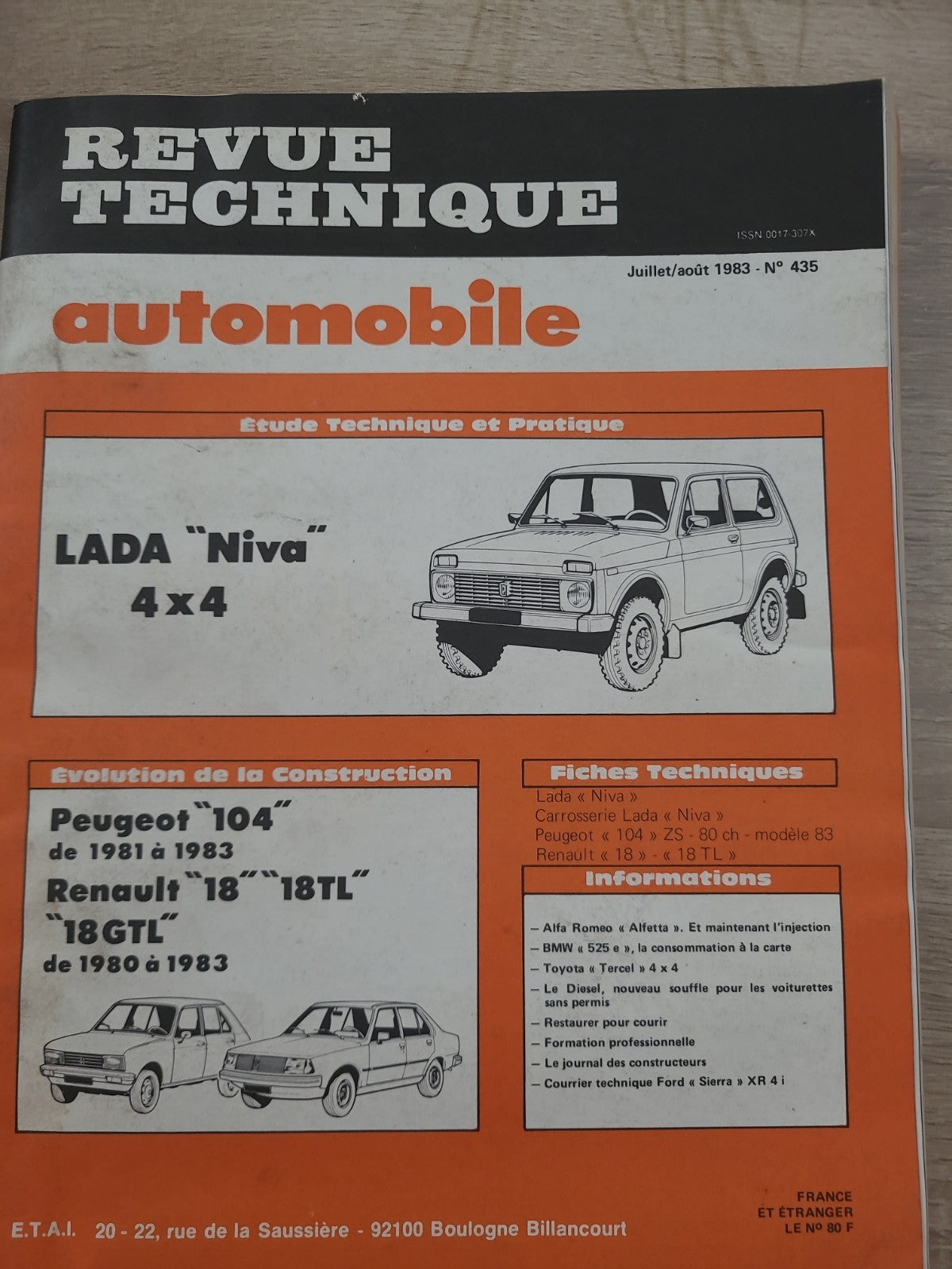 RTA Revue Technique Automobile Lada Niva 1983 (Liv170)