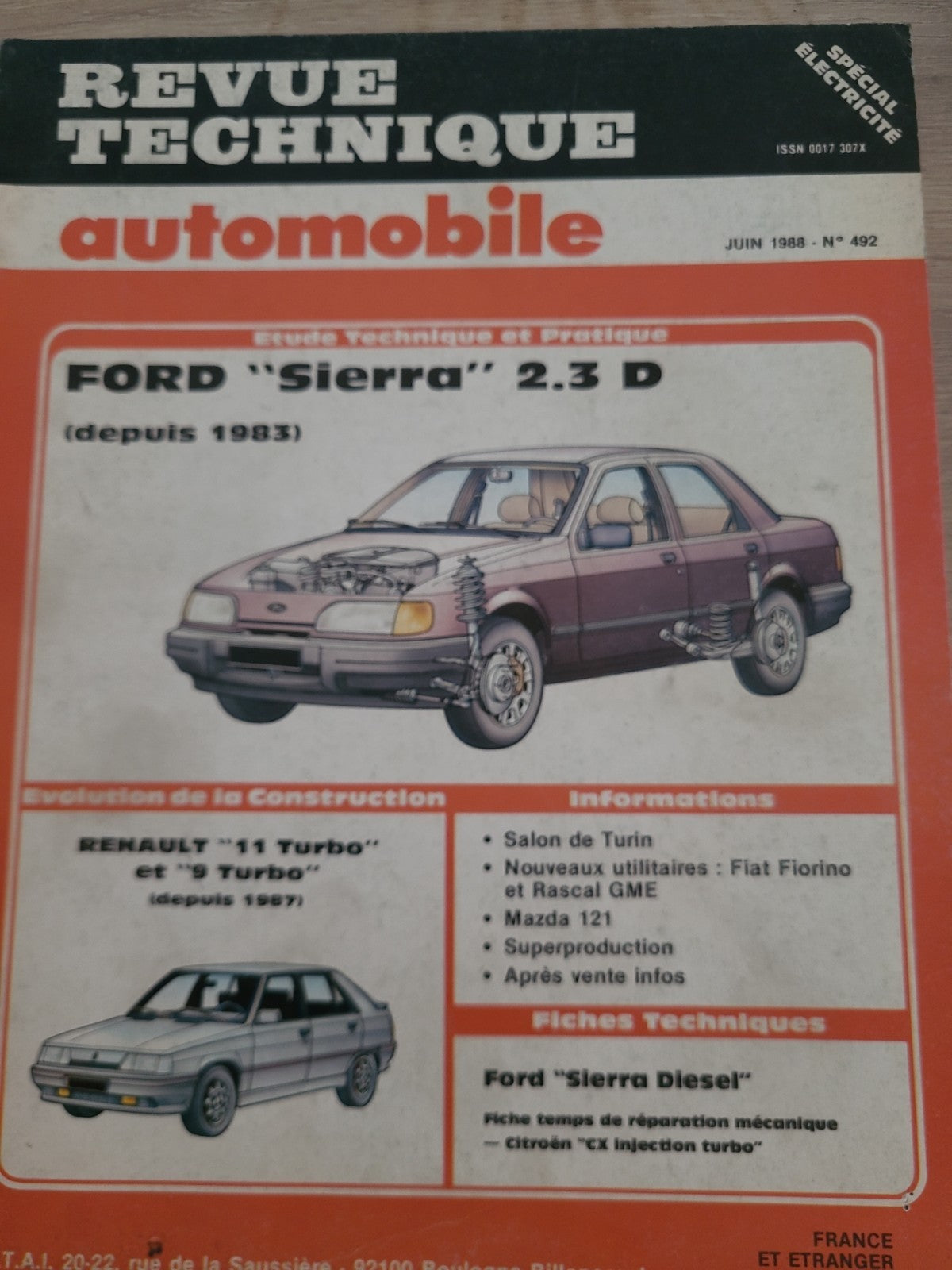 RTA Revue Technique Automobile Ford Sierra Diesel 1988 (Liv218)