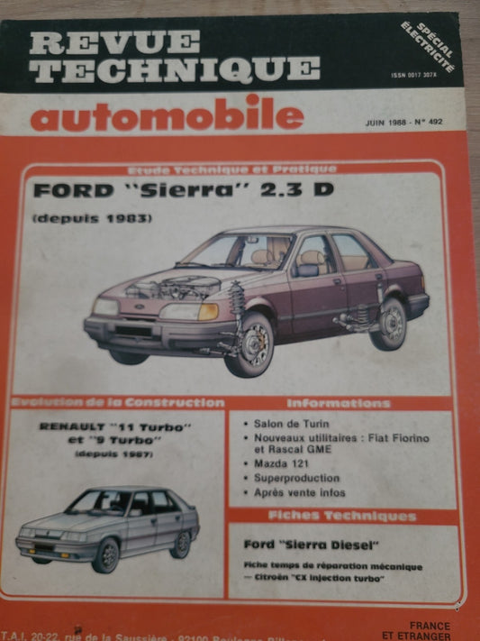 RTA Revue Technique Automobile Ford Sierra Diesel 1988 (Liv218)