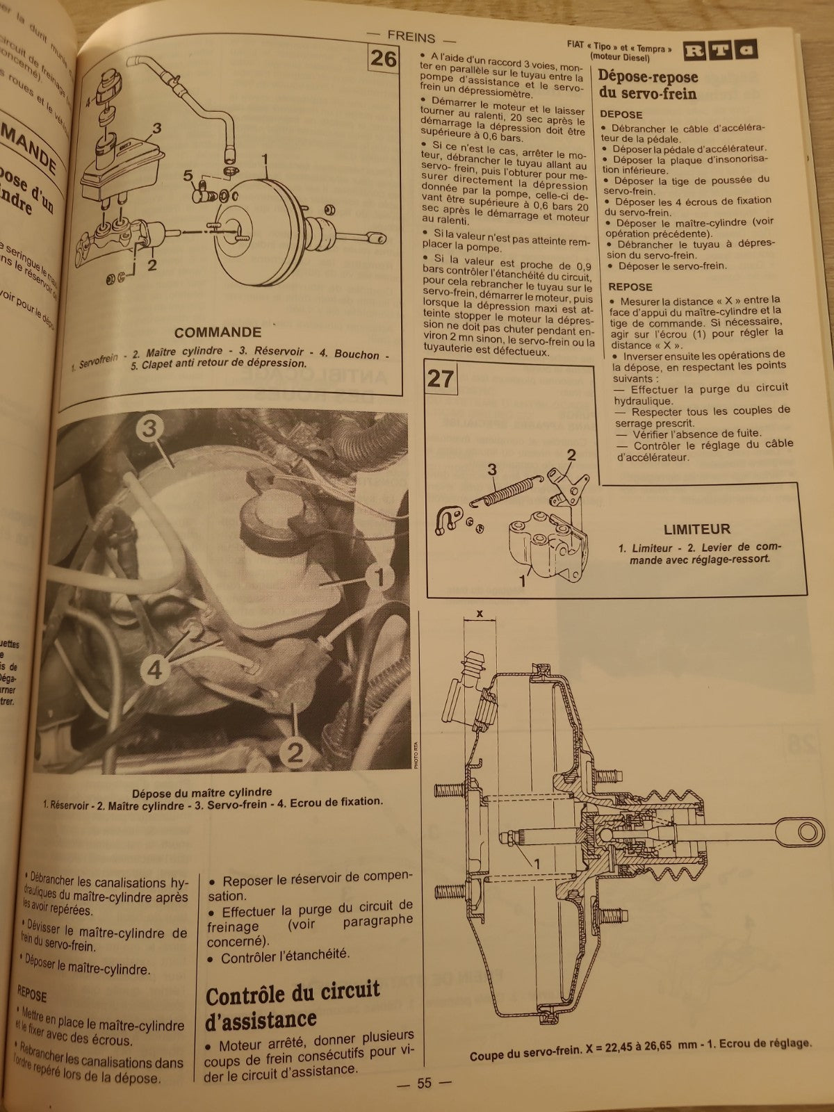 RTA Revue Technique Automobile Fiat Tipo Et Tempra Diesel 1991 (Liv196)