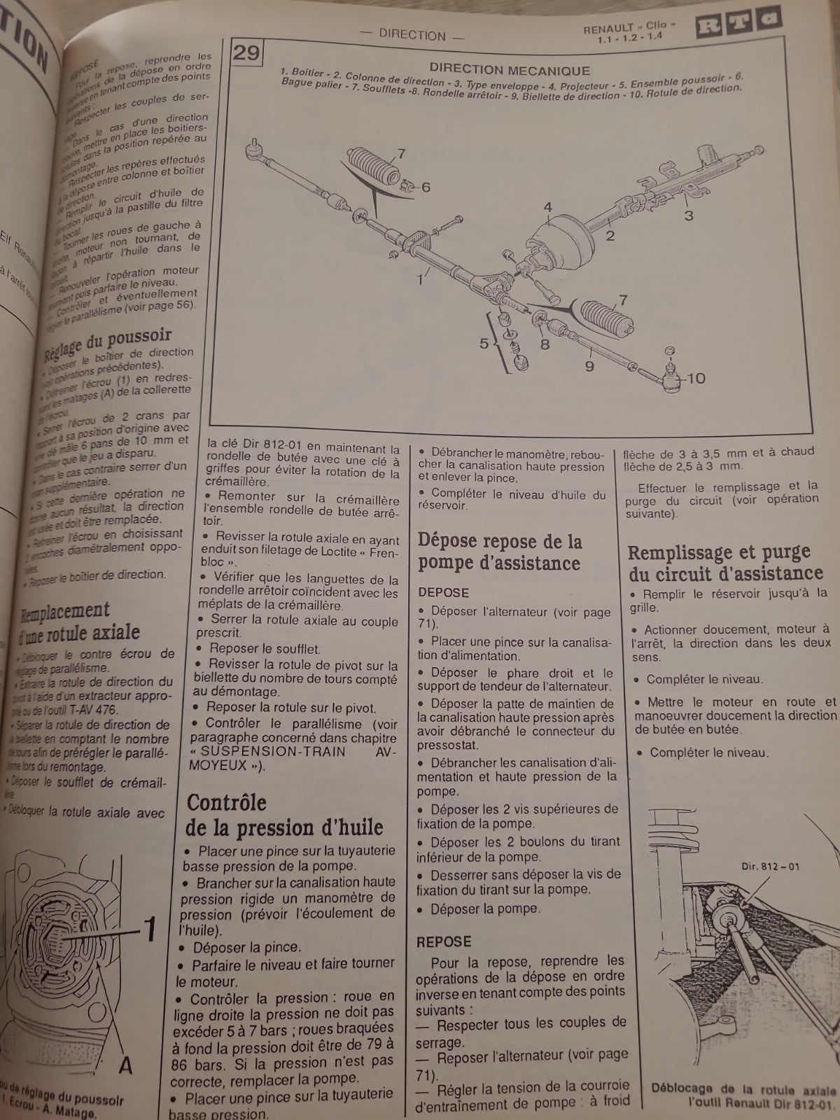 RTA Revue Technique Automobile Renault Clio Essence Cleon Énergy 1991 (Liv211)