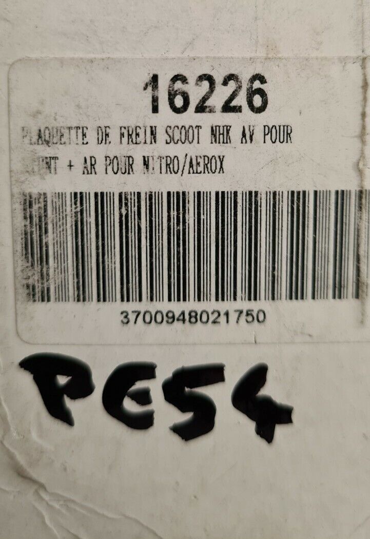 Plaquettes scoot aerox nitro.. voir fiche détail sur photo 2 (code PE54)
