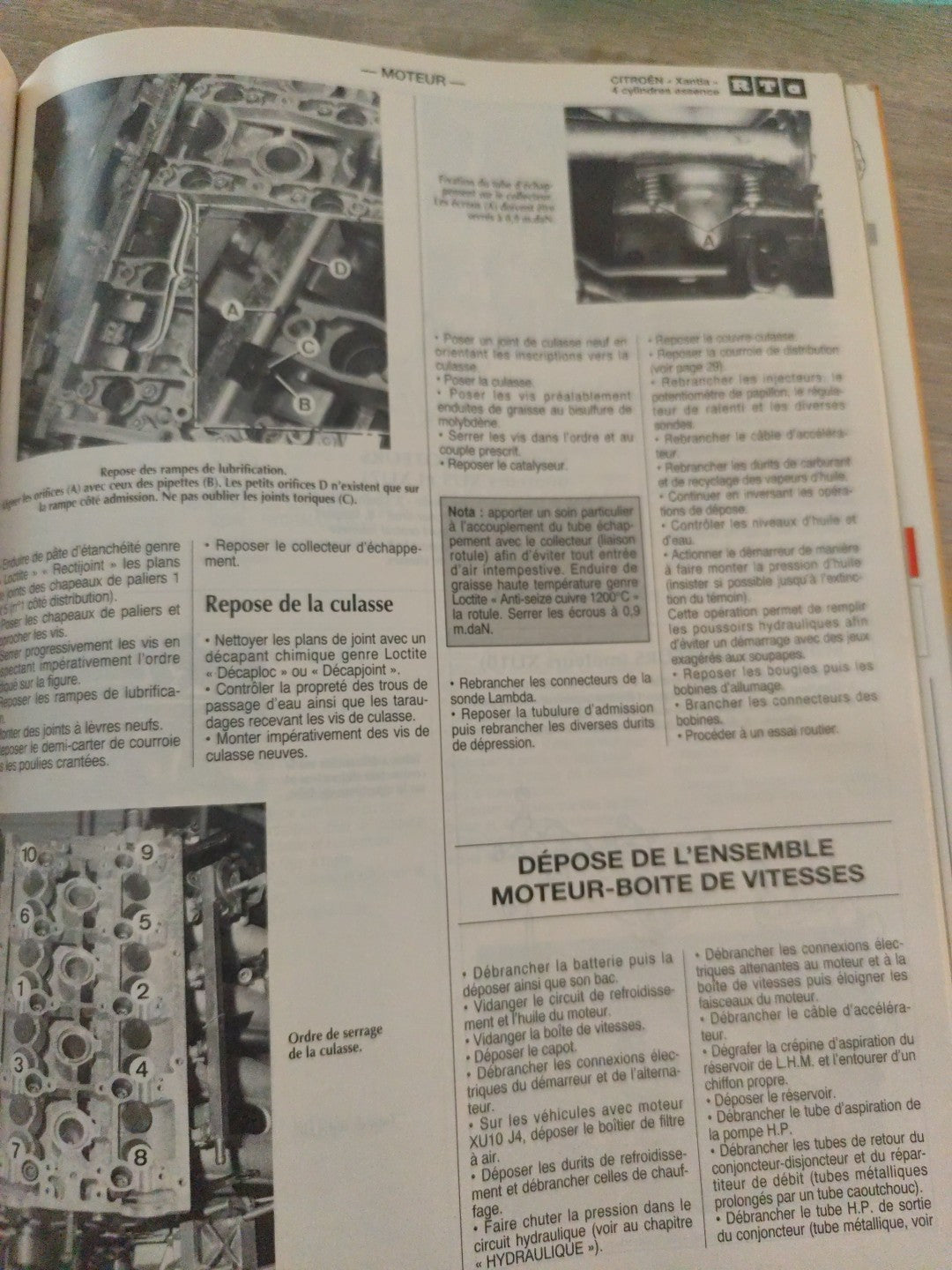 Revue Technique Auto Citroën Xantia 4 Cylindres Essence  (Liv123)